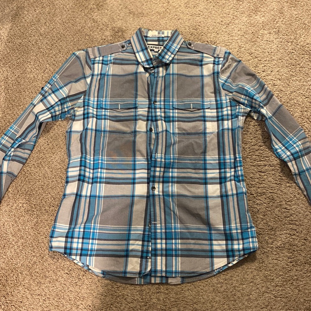 Mens Button down plaid shirt